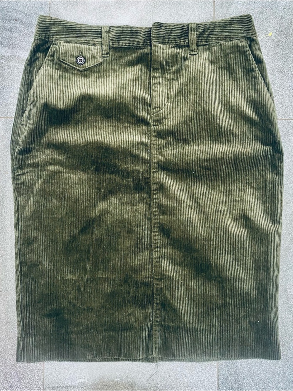 Lauren Ralph Lauren Corduroy Dark Green Pencil Skirt Size 4